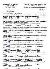 Đề kiểm tra học kỳ I môn Tiếng Anh Lớp 10 - Mã đề 521 - Năm học 2018-2019 - Sở giáo dục và đào tạo Quảng Nam
